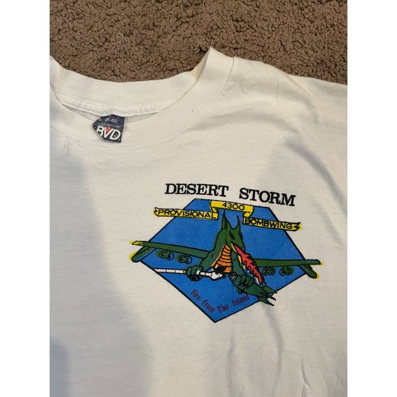 Vintage Rare Desert Storm Shirt XL Operation Eagle USA Jets 90s - Picture 3 of 4